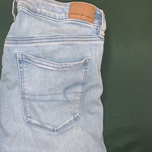 Light wash blue jeans